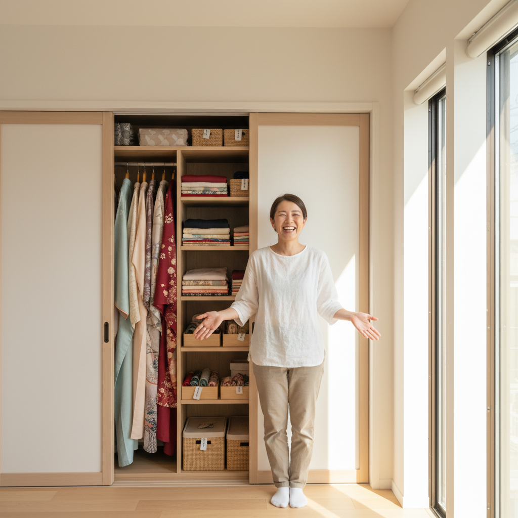 着物 収納 困るの着物の収納に困る悩みから卒業！今日からできる解決策5選について解説するイメージ画像